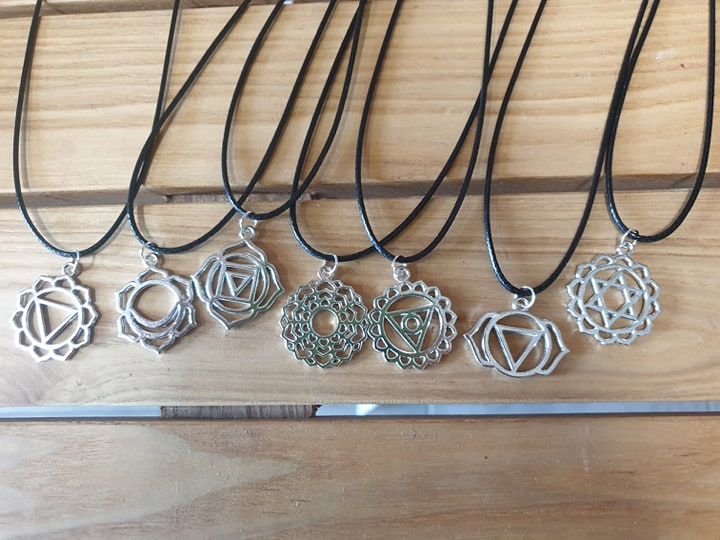 chakra silver pendants