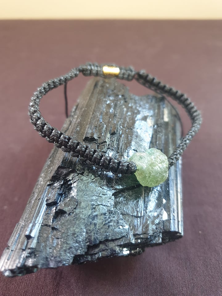 Bracelet Adjustable with Raw Crystal Assorted