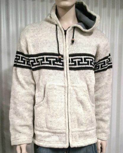 Jacket With Hood Wool Fleece Lined