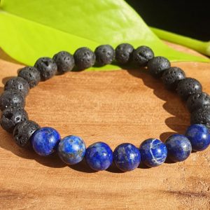Crystal and Lava Stone Bracelet