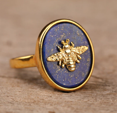 Adjustable Bee Ring Assorted Crystal