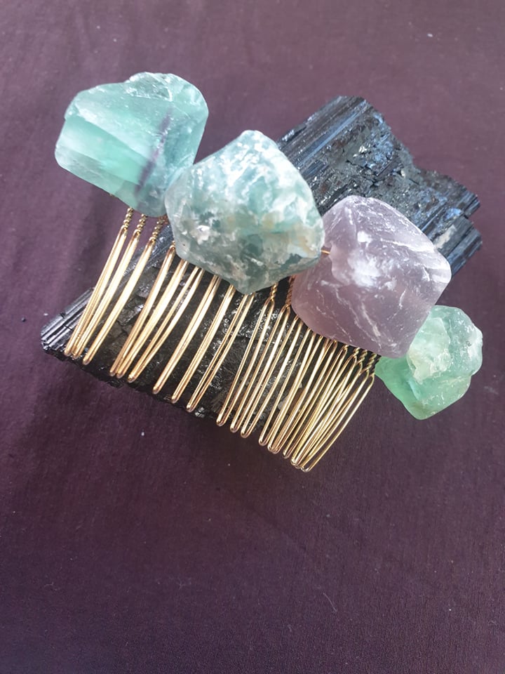 Crystal Hair Side Slide Comb Assorted