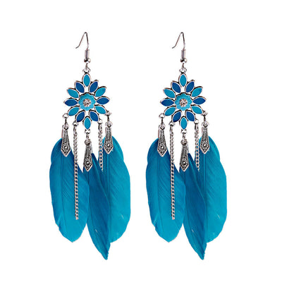Assorted Colorful Feather Earrings