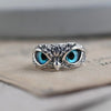 Blue Eye Owl Adjustable Ring