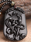 Necklace - Assorted Carved Black Obsidian Pendant Necklace