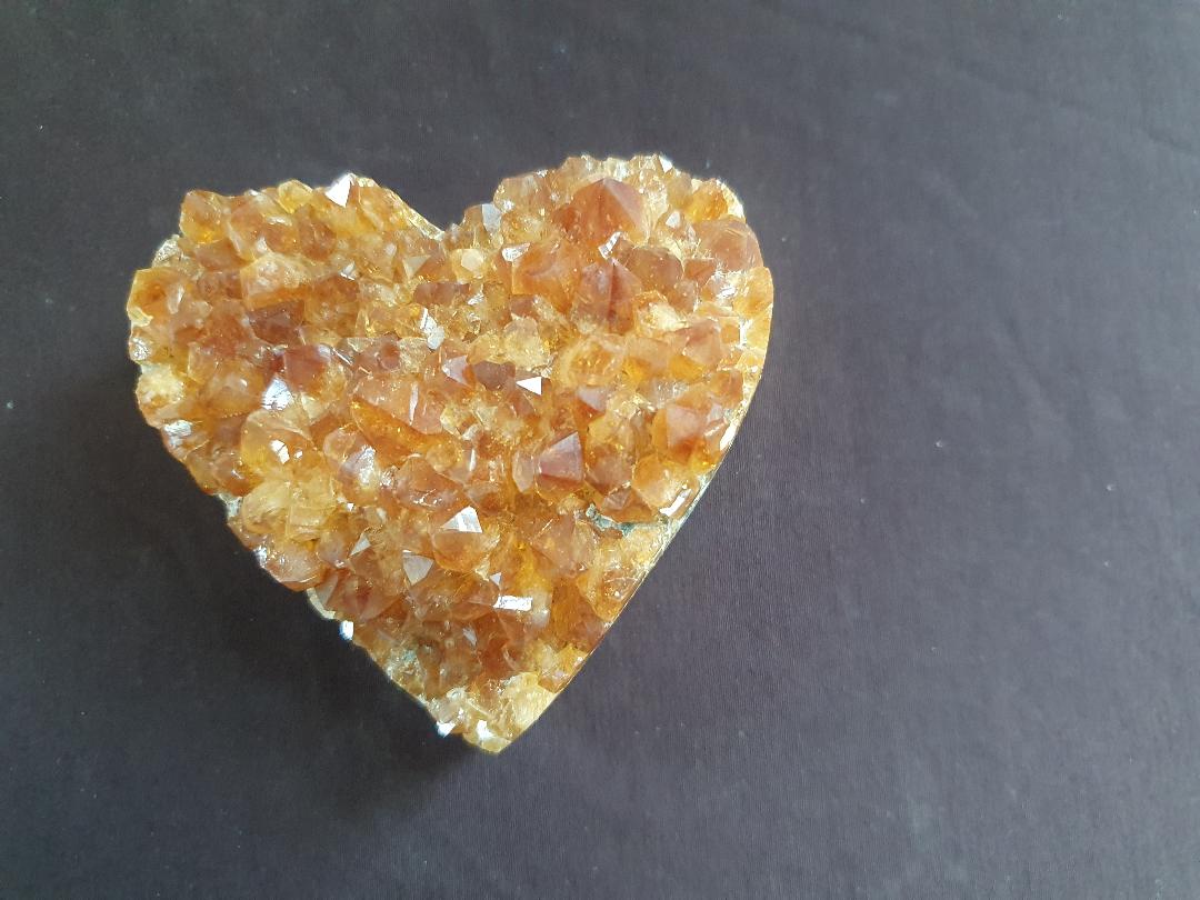 Citrine - cluster heart