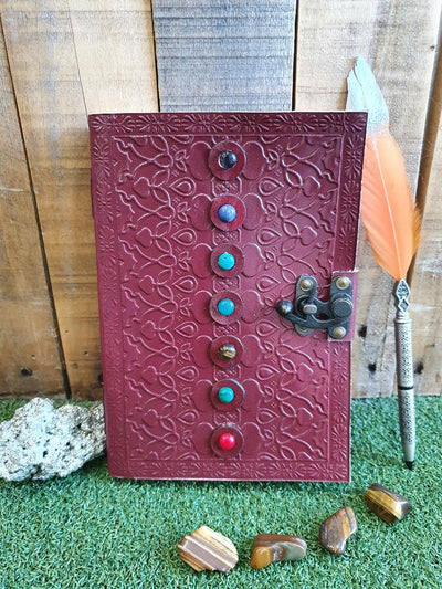 journal leather- 7 crystal chakra