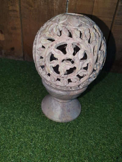 Carved Soapstone Candle Holder