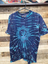 Shirt- Om print tie dyed Blue