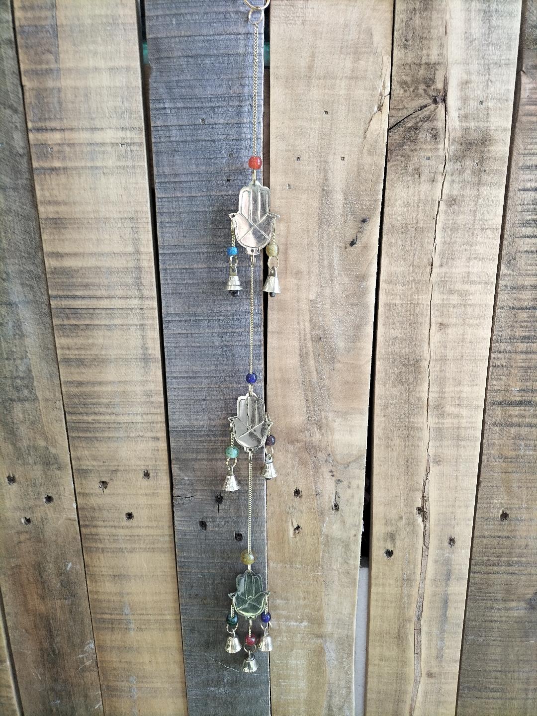 Assorted Brass Bells and Beads Chime Three Symbols