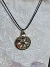 Pendant - brass 7 chakra with crystals