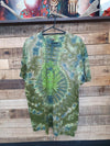 Shirt- Om print tie dyed green