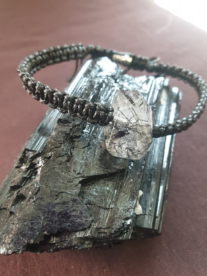 Bracelet Adjustable with Raw Crystal Assorted